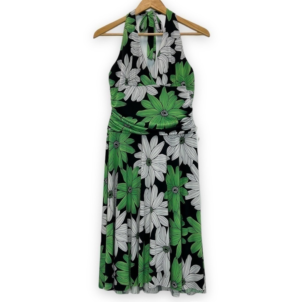 MY Michelle‎ Bold Floral Halter Dress L Large